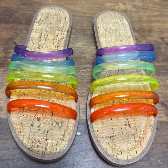 Mix No. 6 Pattie Sandal Women's Size 6 Rainbow Jelly Slide Slip On Sandals - Picture 2 of 4